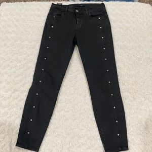 J BRAND Alba Studded Cropped Mid-Rise Skinny Jeans Direct black Size 25. IUC